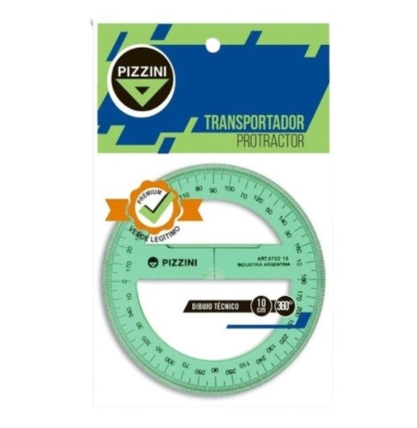 Producto - TRANSPORTADOR ACRILICO VERDE 360 GRADOS PIZZINI
