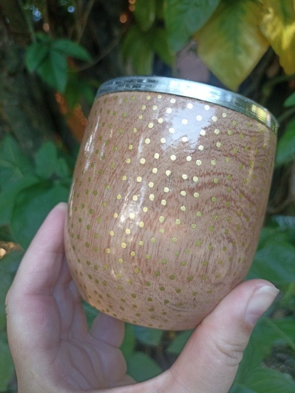 Producto - Mate camionero recto con virola de acero MANDALA (EN STOCK) - 1