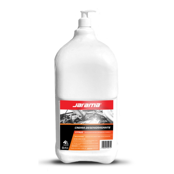 Producto - BIDON CREMA LIMPIAMANOS CITRUS DESENGRAS C/SOLV. NAT. x 4L C/BOMBA DOSIF. JARAMA