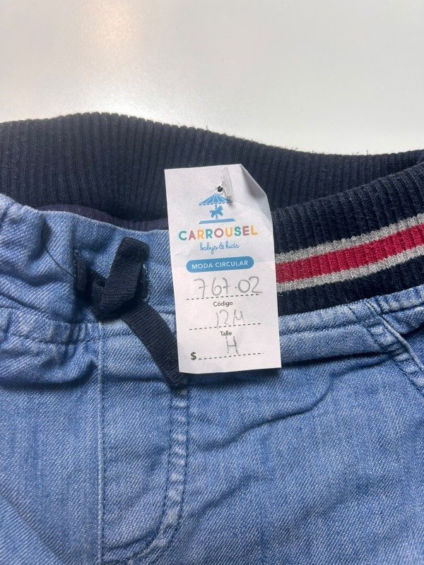 Producto - Pantalon cargo celeste con cintura azul rojo gris Little Akiabara 12 Meses - 4