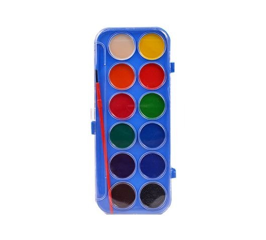 Producto - ACUARELA 12 COLORES CON PINCEL CAJA 8.5X21CM WATER COLOR