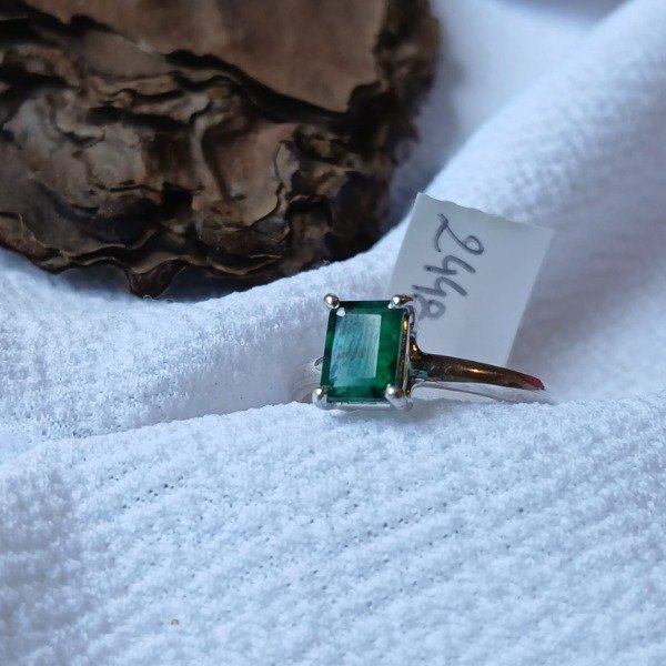 Producto - Anillo Plata 925 con esmeralda brasileña - Talle 12