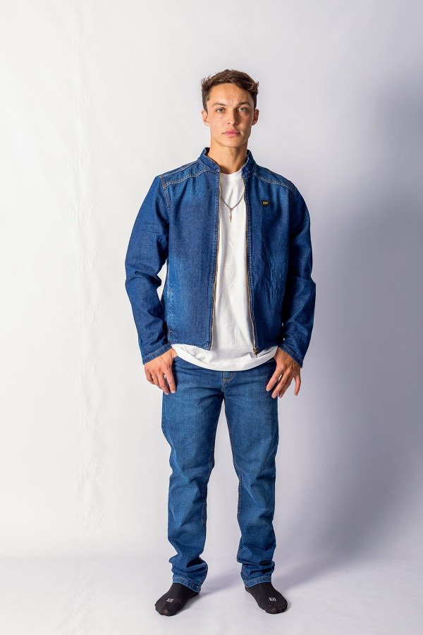 Producto - CAMPERA JEAN MOTO AZUL