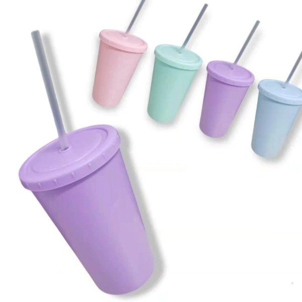 Producto - Vaso c/tapa y sorbete x6unids.
