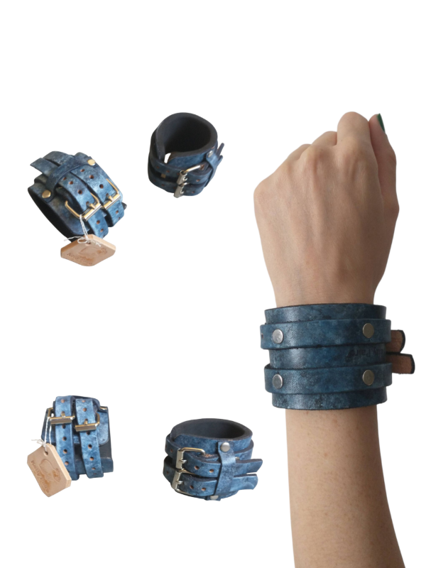 Producto - Muñequera Azul veteado
