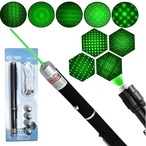 Producto - Puntero Láser Verde Potente Recargable USB Con Puntos Efectos 03-3