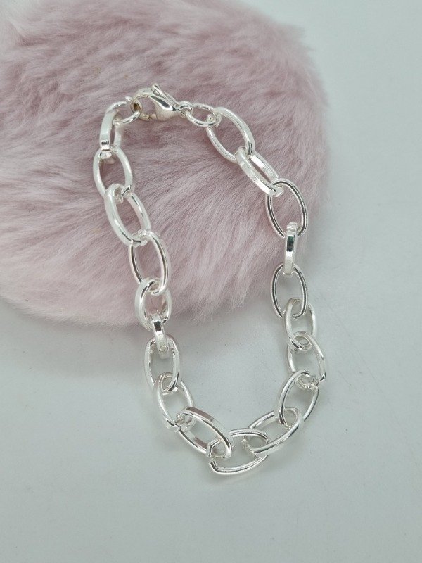 Producto - Pulsera acero blanco eslabones Oval 316L
