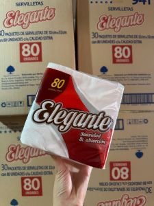 Producto - SERVILLETA 33x32 ELEGANTE BLANCA caja x 30 paq de 80 unid cod 941