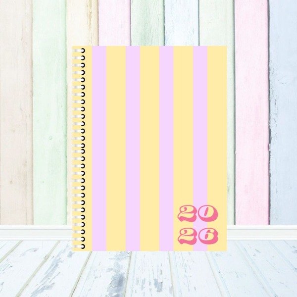Producto - Agenda 2026 Rayas Pastel
