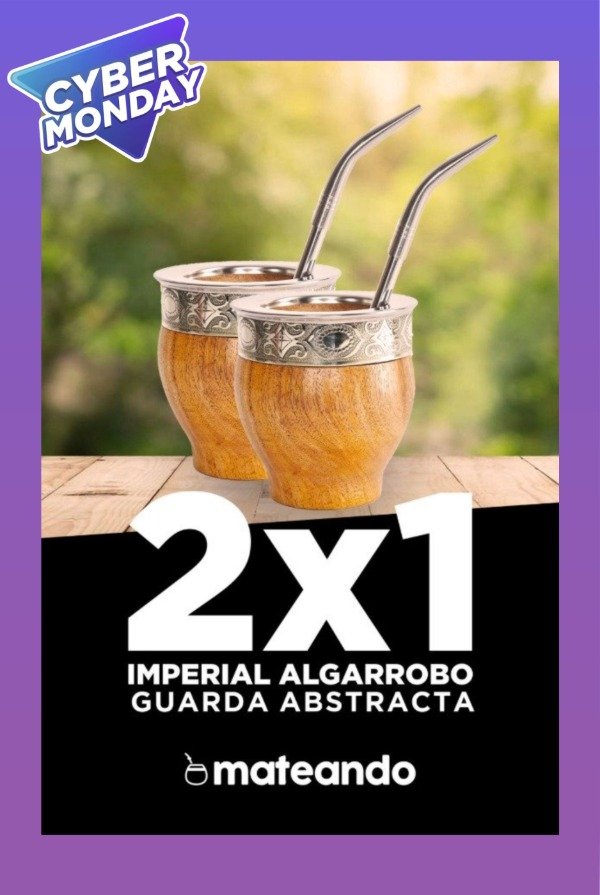 Producto - 2x1 MATE IMPERIAL ALGARROBO RÚSTICO - GUARDA ABSTRACTA