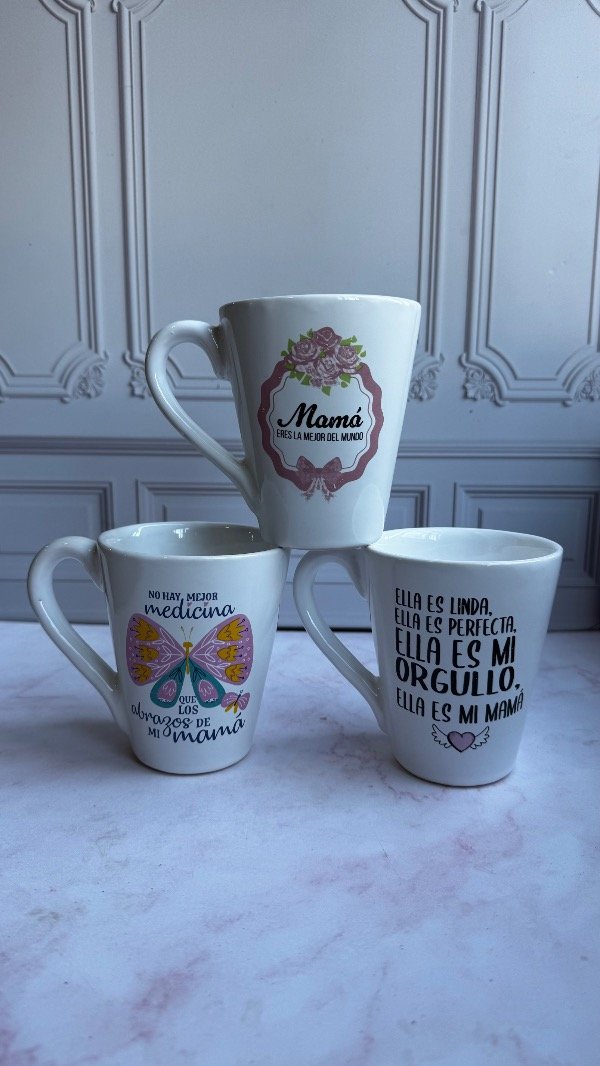 Producto - Taza conica - MAMÁ X3