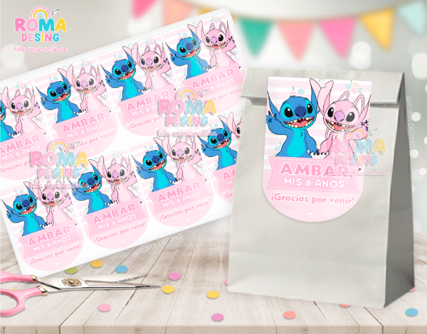 Producto - Etiquetas bolsita Stitch