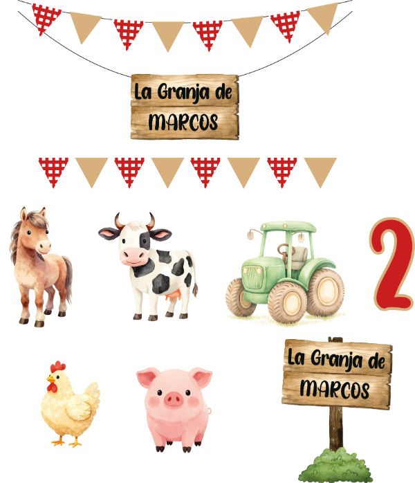 Producto - CAKE TOPPERS GRANJA