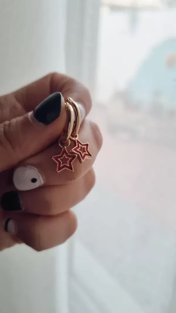 Producto - Argollitas estrellas rojitas Ad