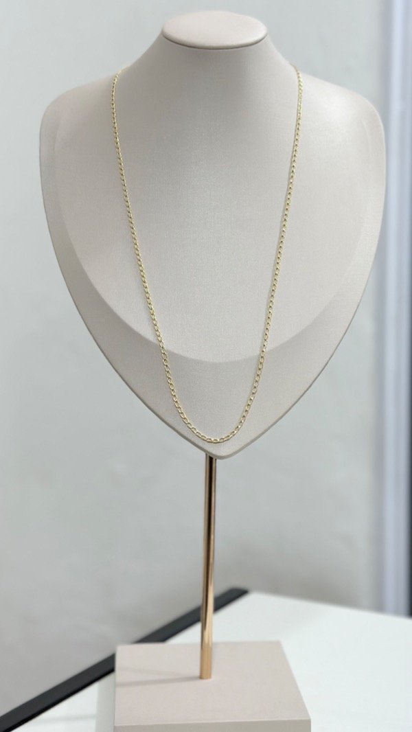 Producto - Cadena eslabones ovalados 70cm laminado en oro 18k