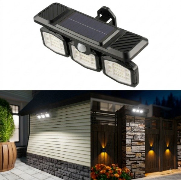 Producto - 6703 Lampara Solar Reflector Luz Fria Con Sensor Y Carga USB 20W - 0