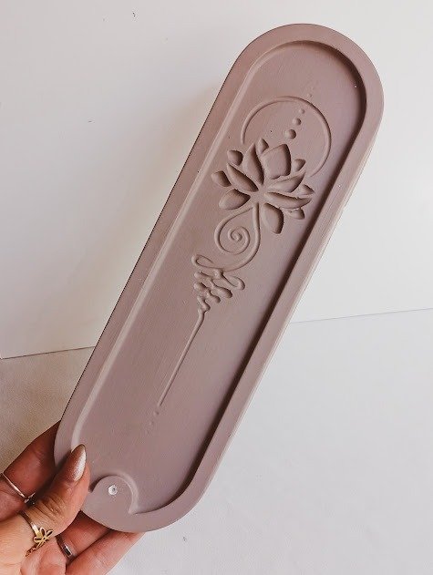 Producto - Porta sahumerios grande de yeso flor de loto - 0