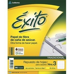 Producto - Repuesto de Hojas Exito N3 Cuadriculadas x 96