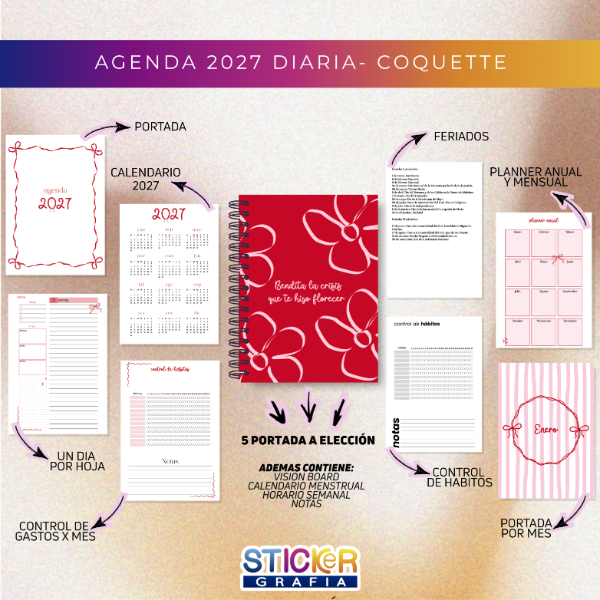 Producto - Agenda 2027 Diaria Coquette