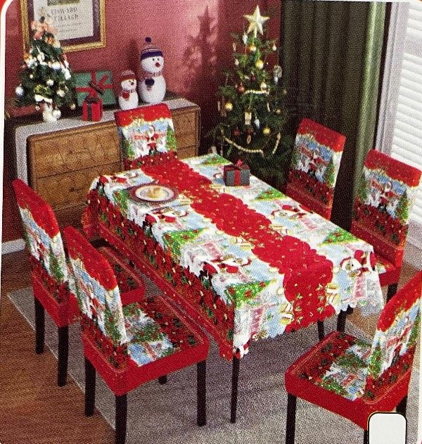 Producto - Fundas de silla + mantel navideño - 1