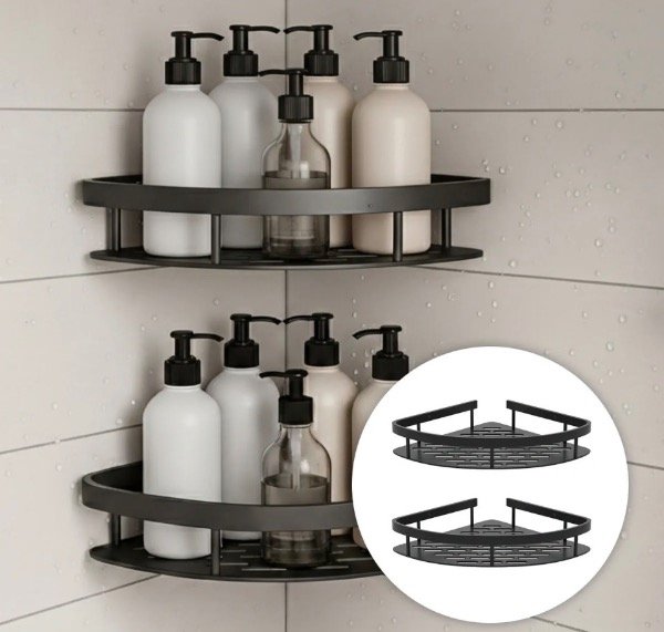 Producto - Estante Esquinero adhesivo Baño Repisa Ducha Organizador Adhesivo Pared Colgante