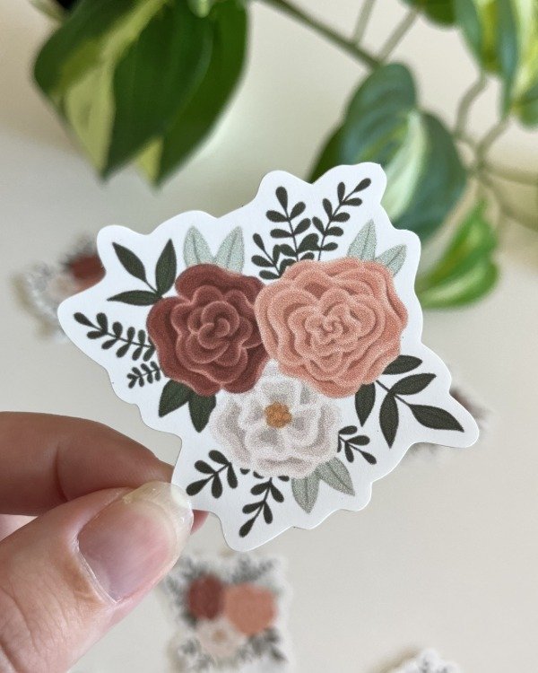 Producto - Sticker Blanco UV - Flores