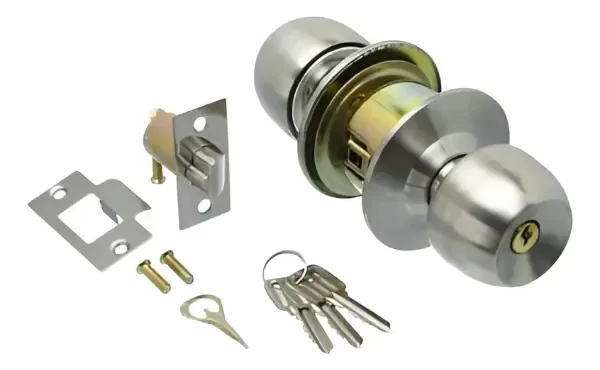 Producto - Cerradura Pomo Integrado Copa con Llave y Botó  de Acero Inoxidable