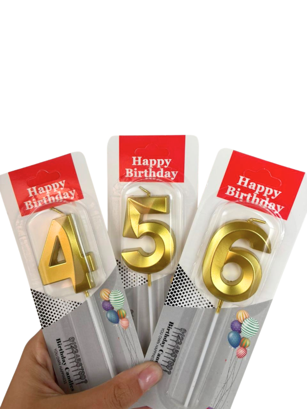 Producto - VELAS NUMEROS DIAMANTE DORADAS