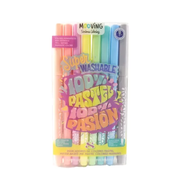 Producto - MARCADOR MOOVING COLORING PASTEL X 8U
