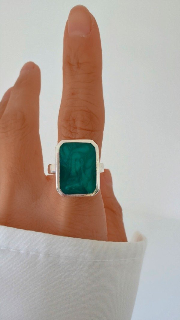 Producto - Anillo Verde Imperial Talle 17.5