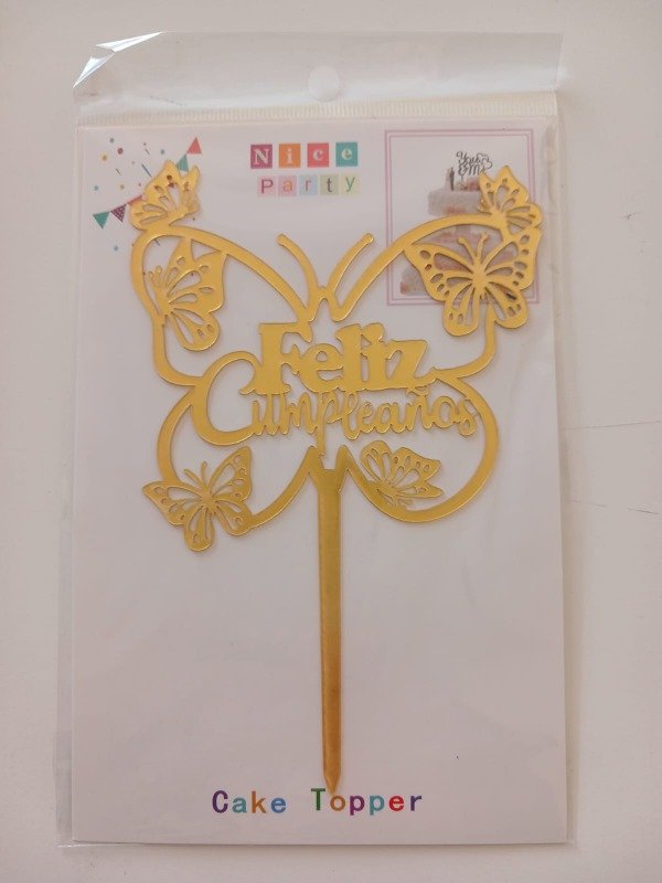 Producto - Cake Topper Acrílico "FC" Dorado M02