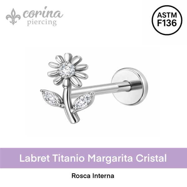 Producto - Labret Titanio Margarita Cristal