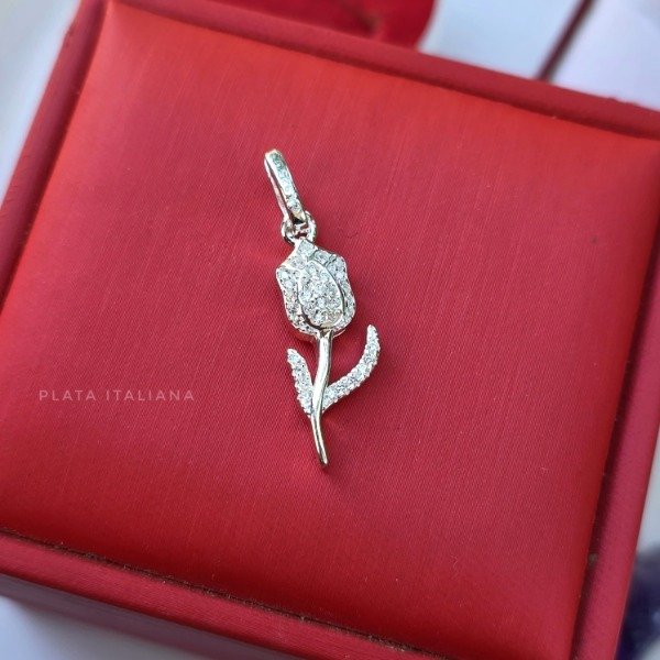 Producto - Dije italiano Rosa con tallo