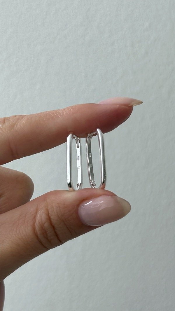 Producto - Argollas forma eslabon finas 2,3cm P925 - 2
