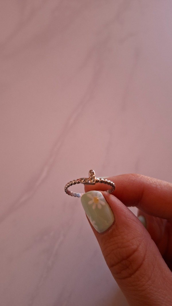 Producto - Anillo regulables corazon con strass acero quirurgico