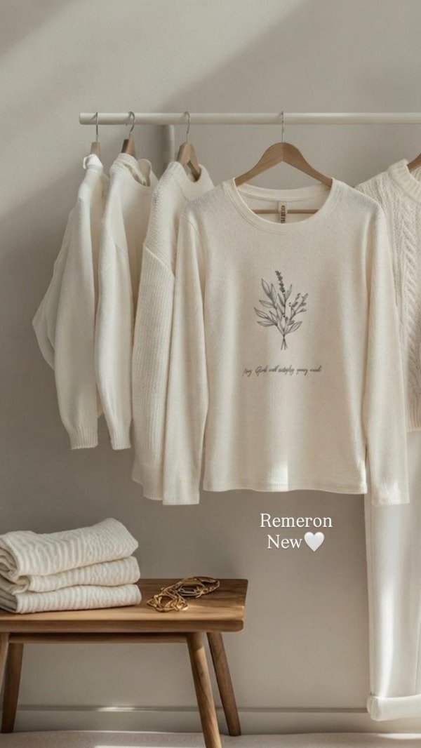 Producto - REMERON MANGA LARGA NATURAL RAMILLETE