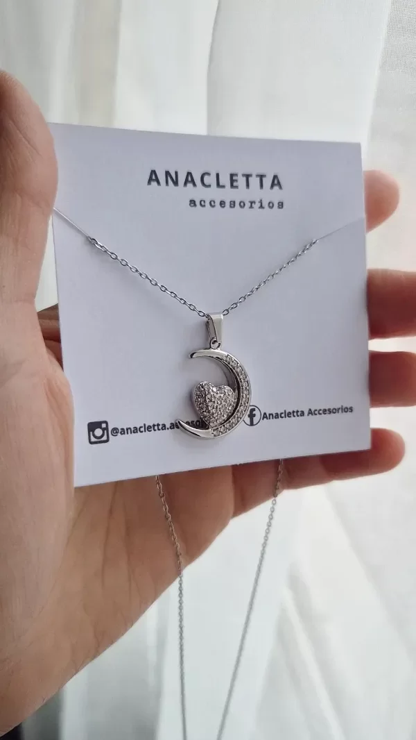 Producto - Gargantilla luna y corazo con strass AQ