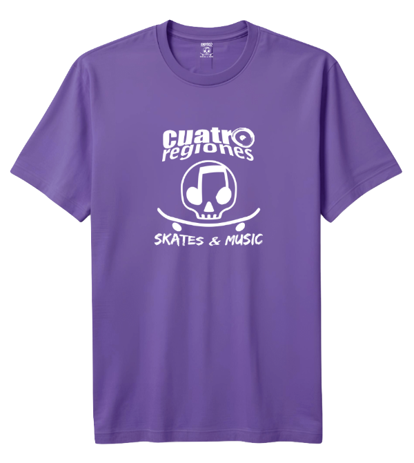 Producto - REMERA CUATRO REGIONES SKATES - LOGO VIOLETA