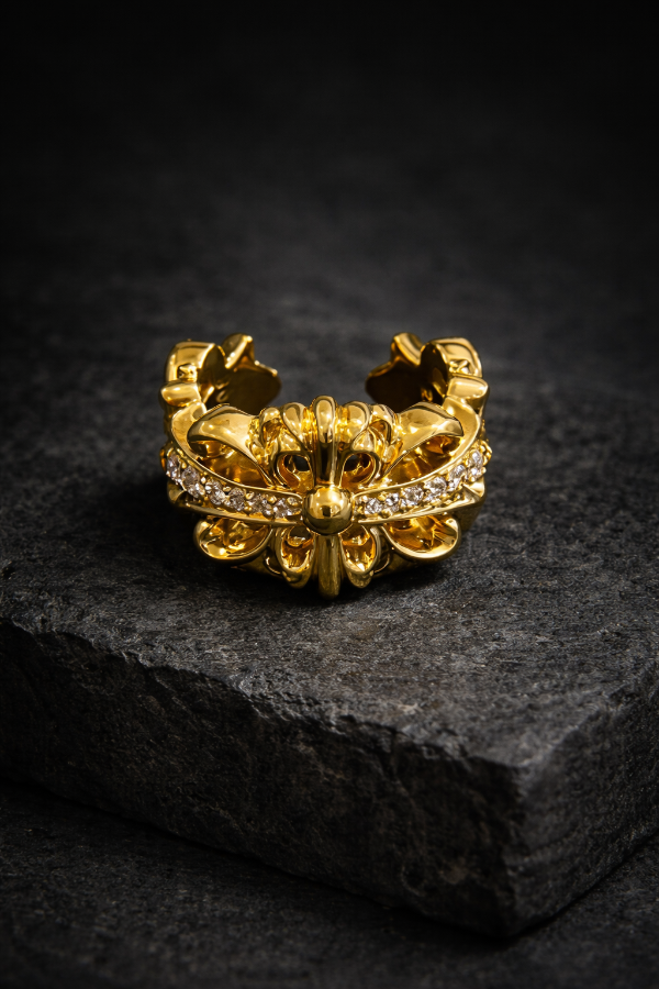 Producto - CHROME HEARTS FLORAL DIAMOND GOLD RING