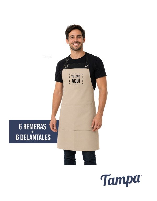 Producto - COMBO GASTRONÓMICO 6 REMERAS + 6 DELANTALES