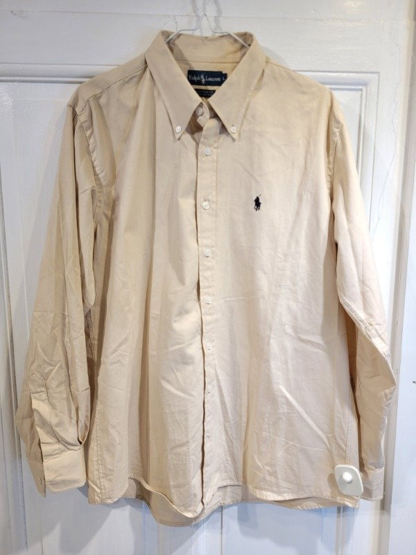 Producto - Camisa RALPH LAUREN beige Custom fit Talle L - PRECIO: 79X