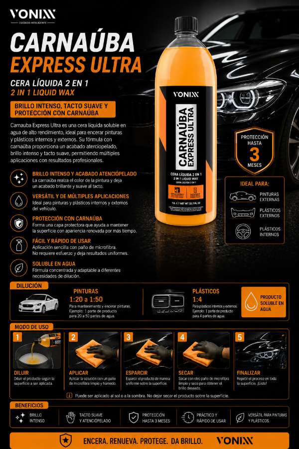 Producto - Vonixx Carnauba Express Ultra Cera Líquida Concentrada