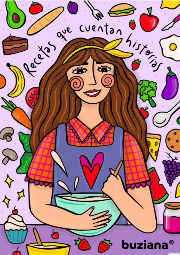 Producto - Lámina Buziana 20x30  "RECETAS QUE CUENTAN HISTORIAS"