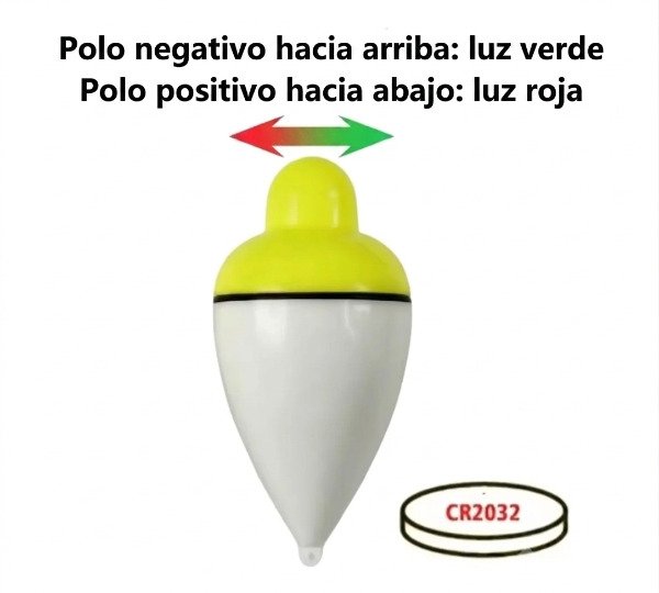 Producto - Boya Plastica Pera con Led Rojo y/o Verde Soporta hasta 80g + Pila CR2032 - 2