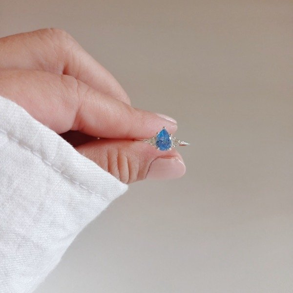 Producto - ANILLO AINARA CELESTE (T.17) PLATA 925