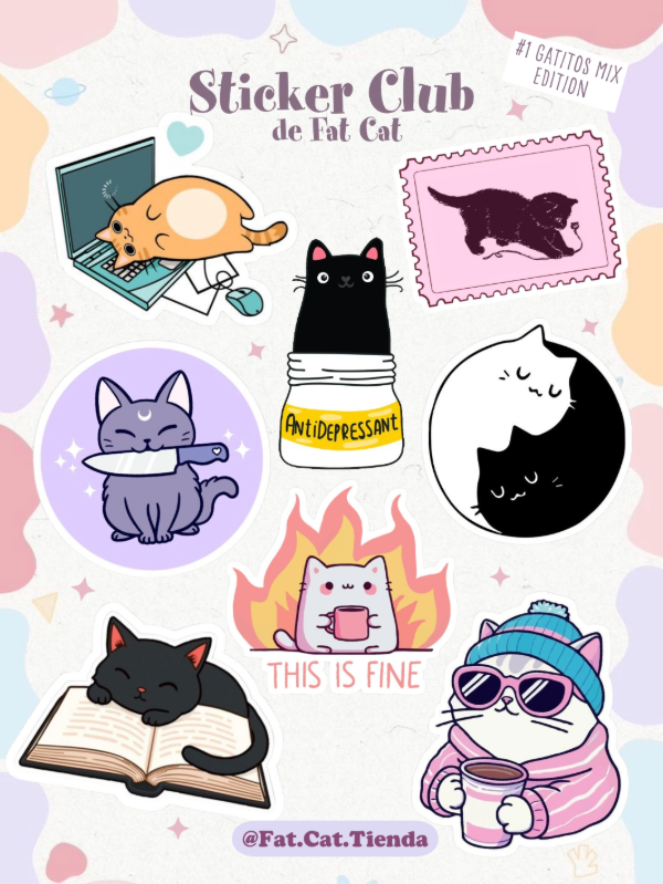 Producto - #1 Gatitos Mix - Planchita de Stickers