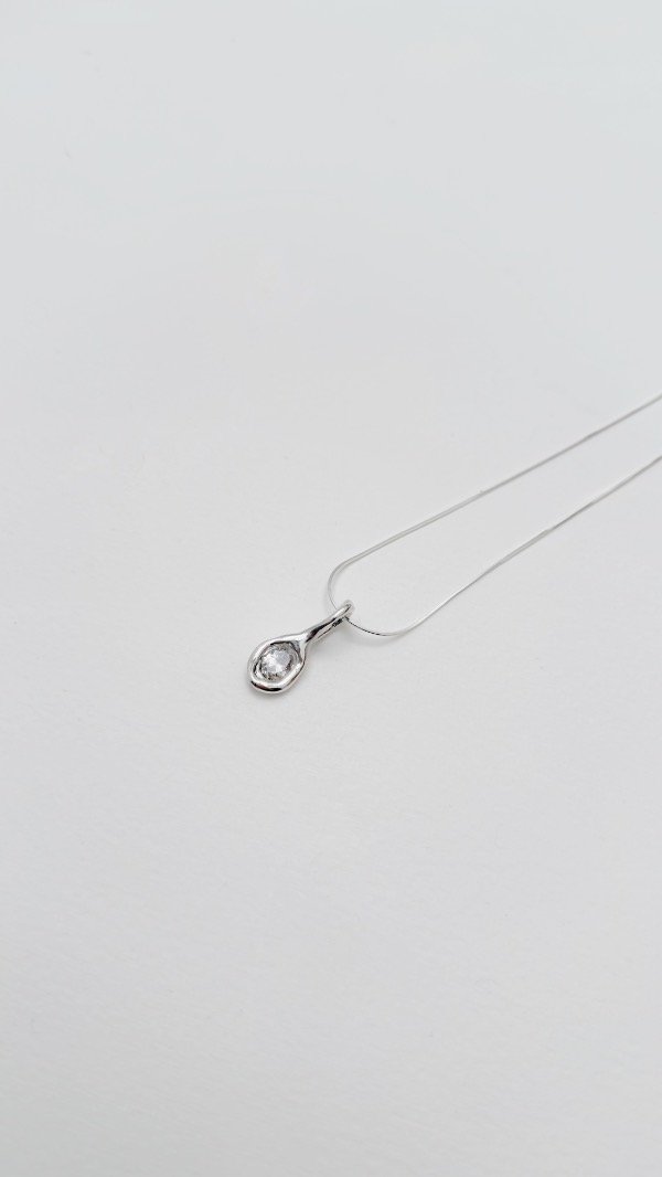 Producto - Collar plata único piedra cubic - 0