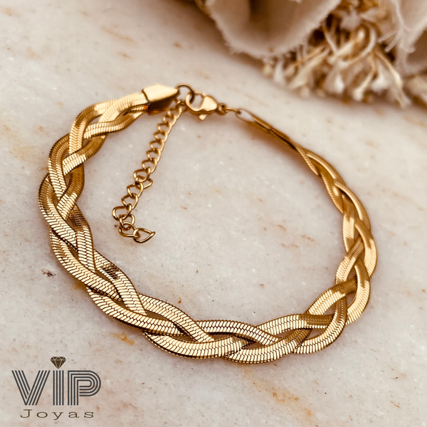 Producto - Pulsera Trenzada Acero Dorado