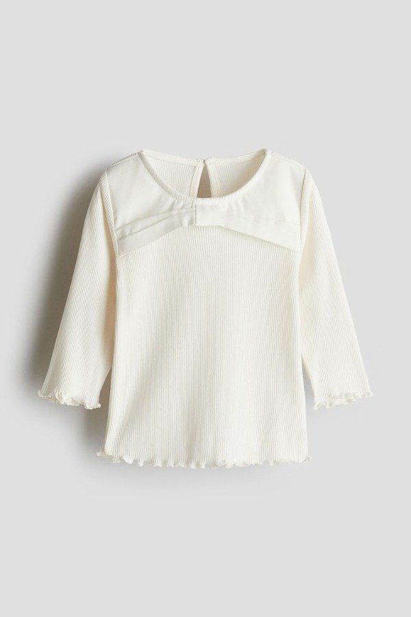 Producto - Remera HyM en canale blanca con cuello - 0