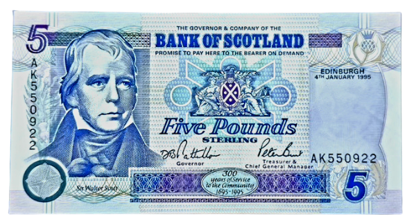 Producto - Escocia 5 Pound Sterling (1995) Pick.119a XF+/Aunc